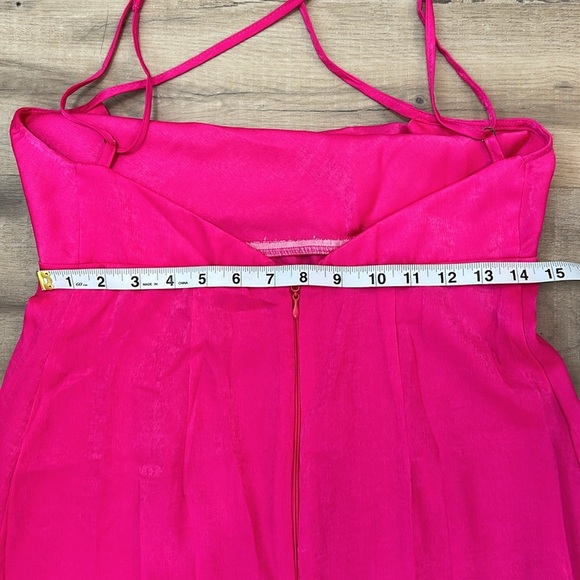 Show Me Your MuMu hot pink Winslet cowl neck slip gown size large - Picture 12 of 16